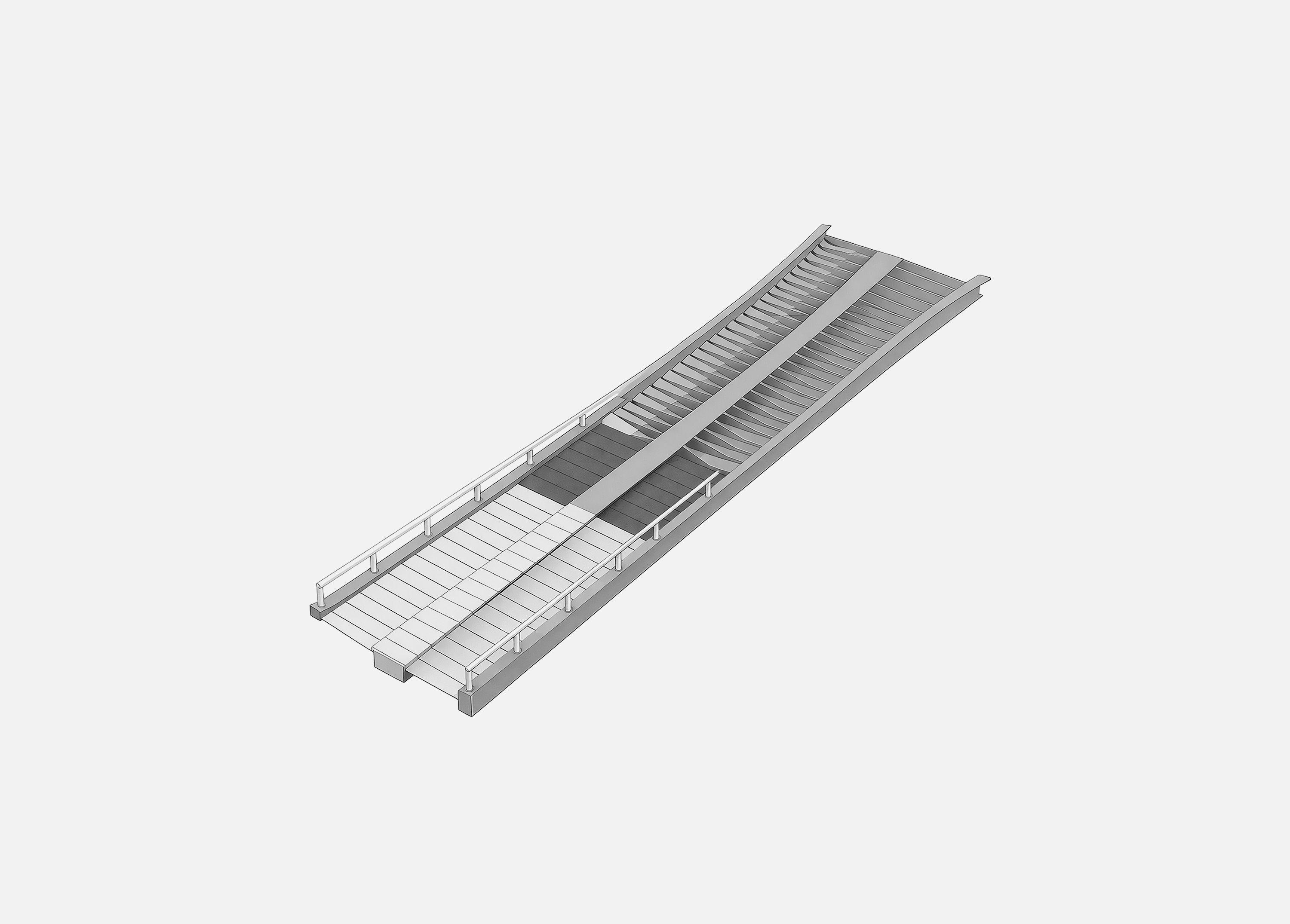 Axonometric view of bridge structure