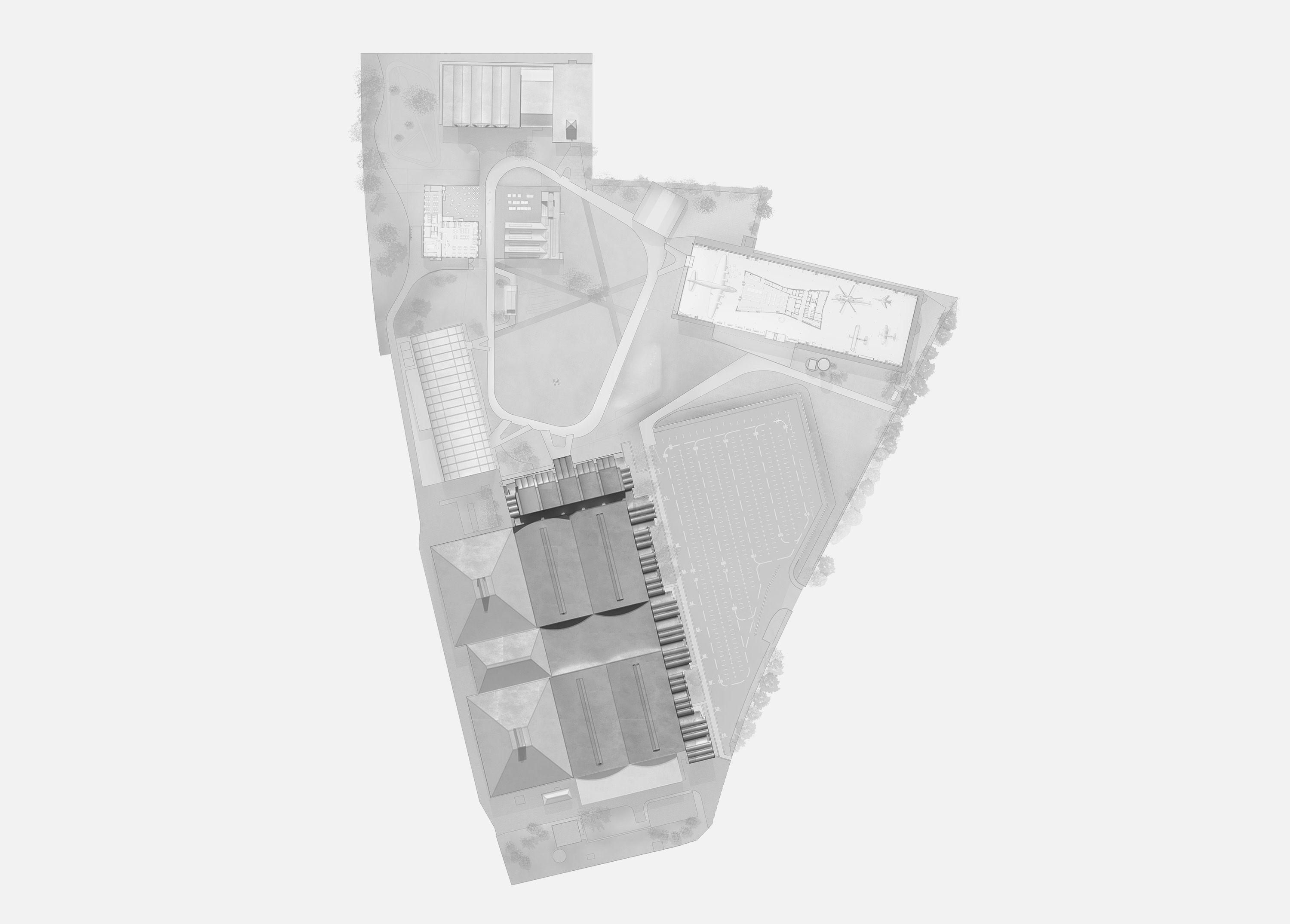 Site plan showing the location of the RAF museum library and archive in London