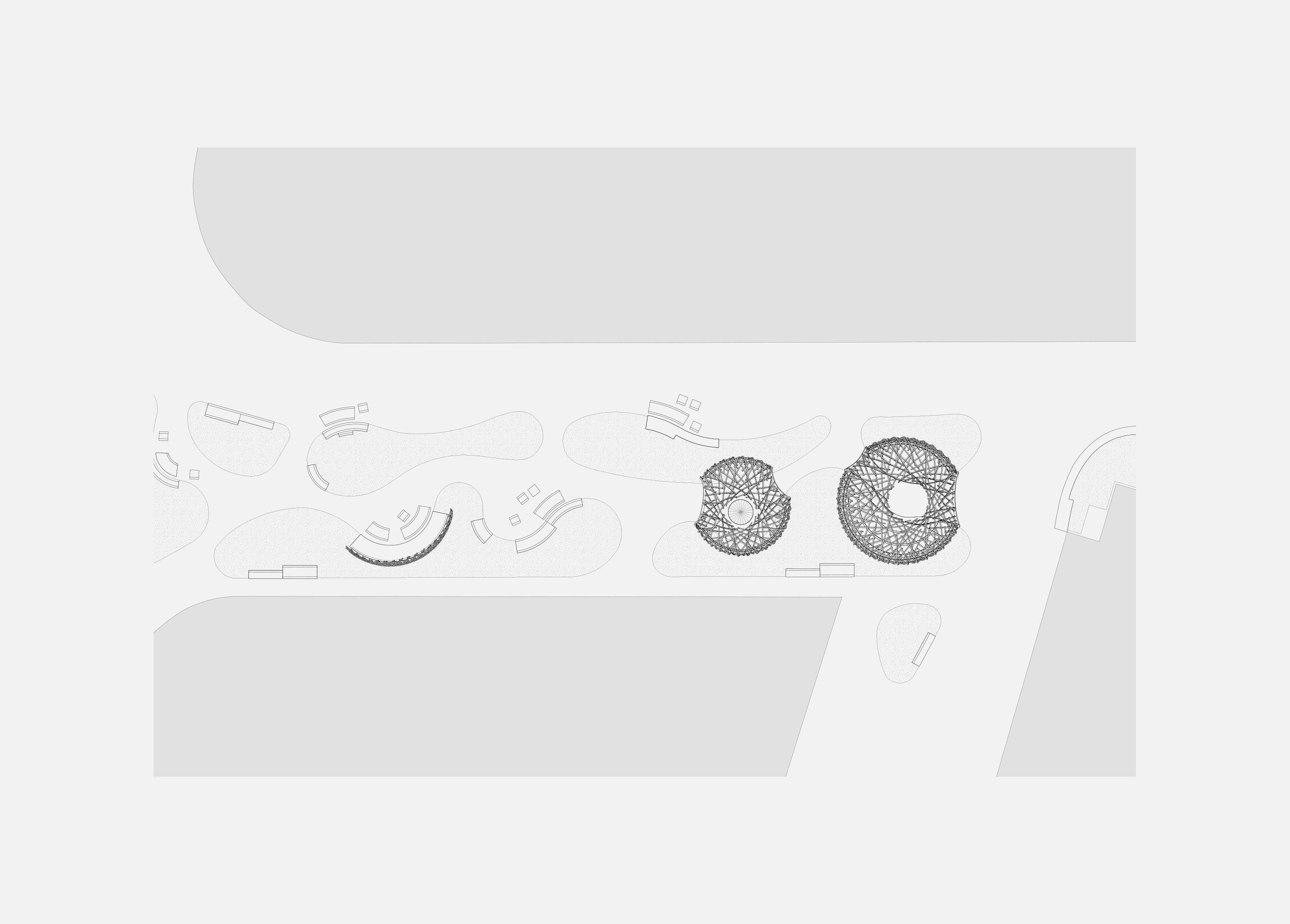 Site plan locating pavilions