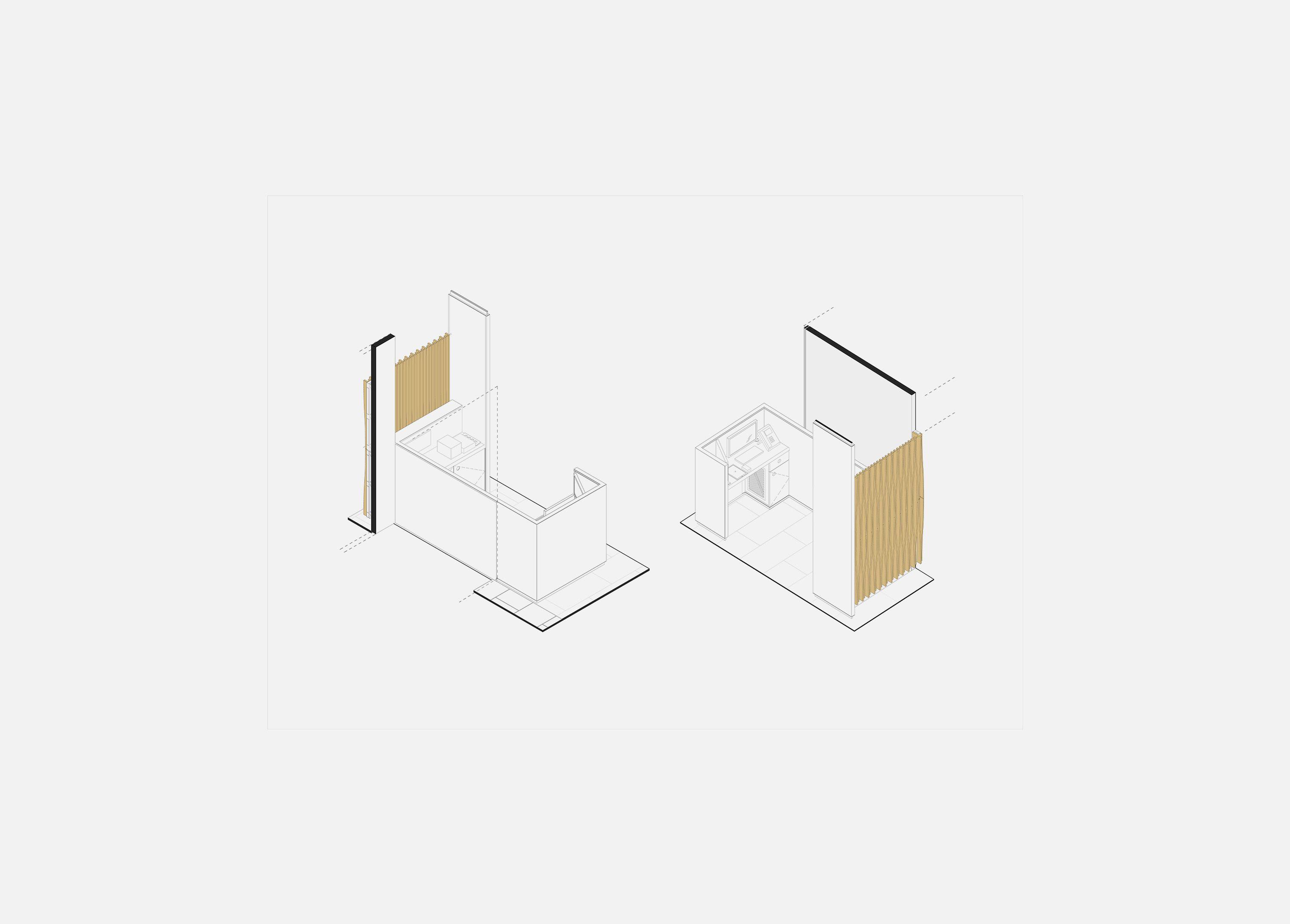 Axonometric details of concierge station