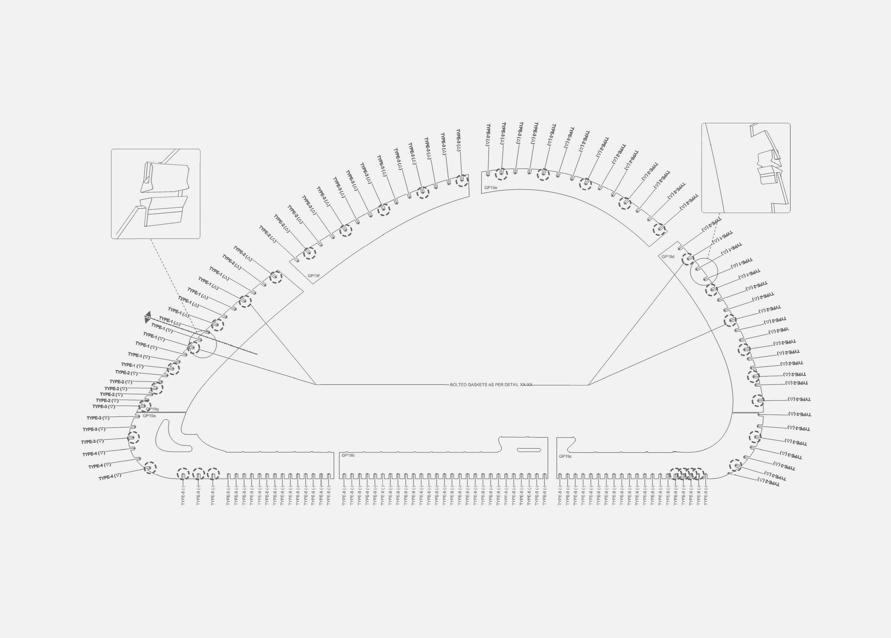 drawing of joint layout for cement panels