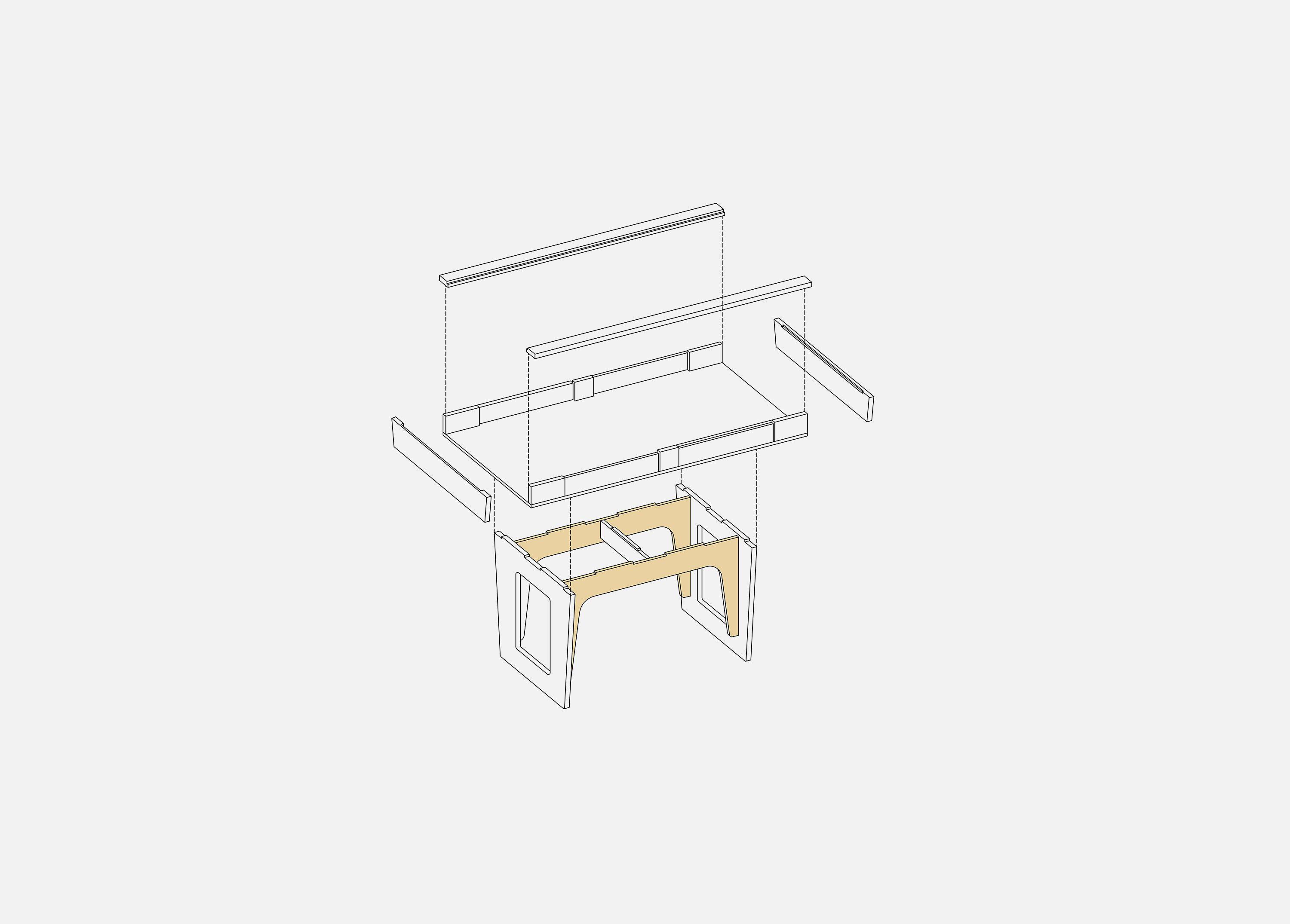 Assembly drawing of display cabinet