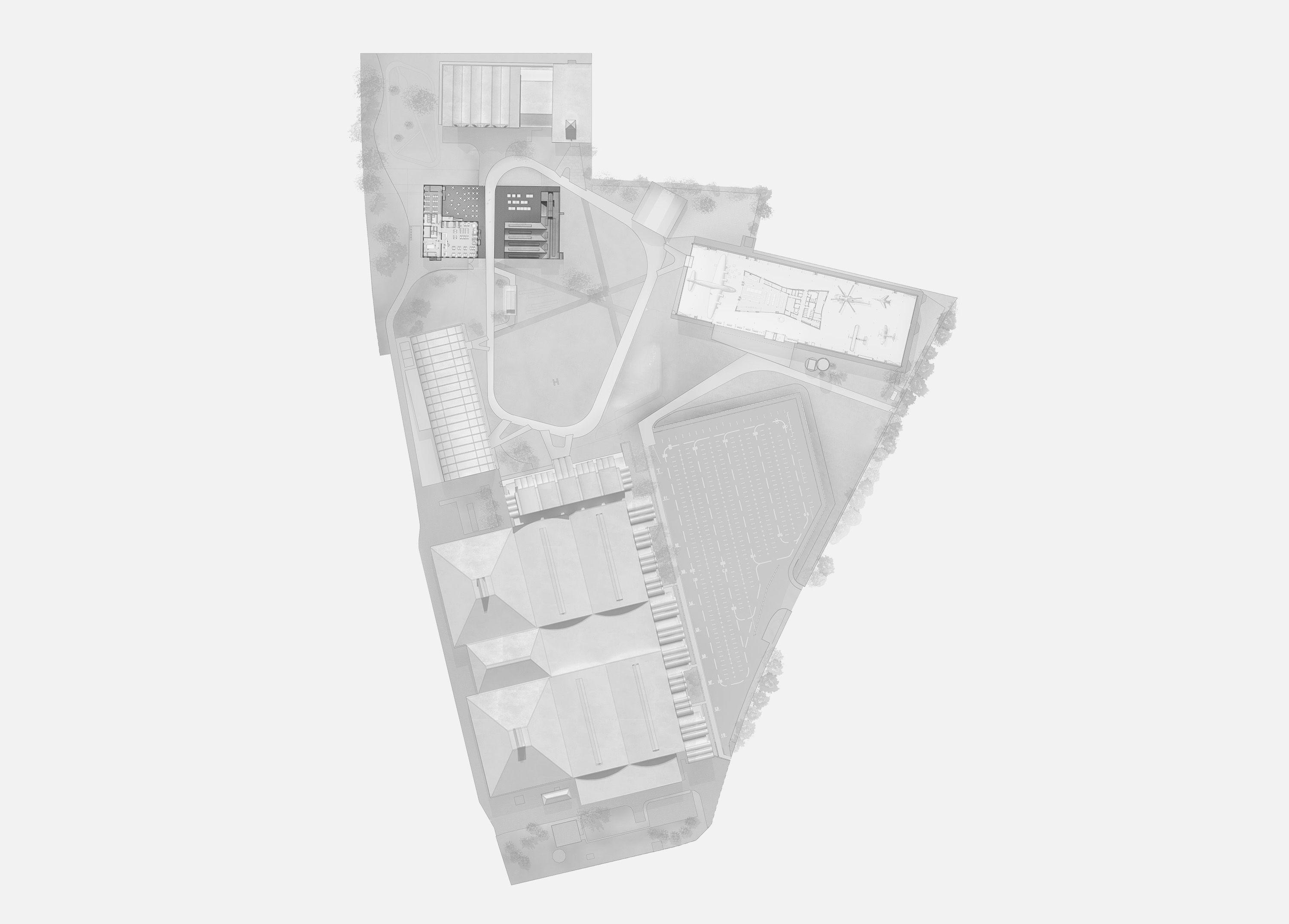 Site plan of RAF Museum London by Nex architecture